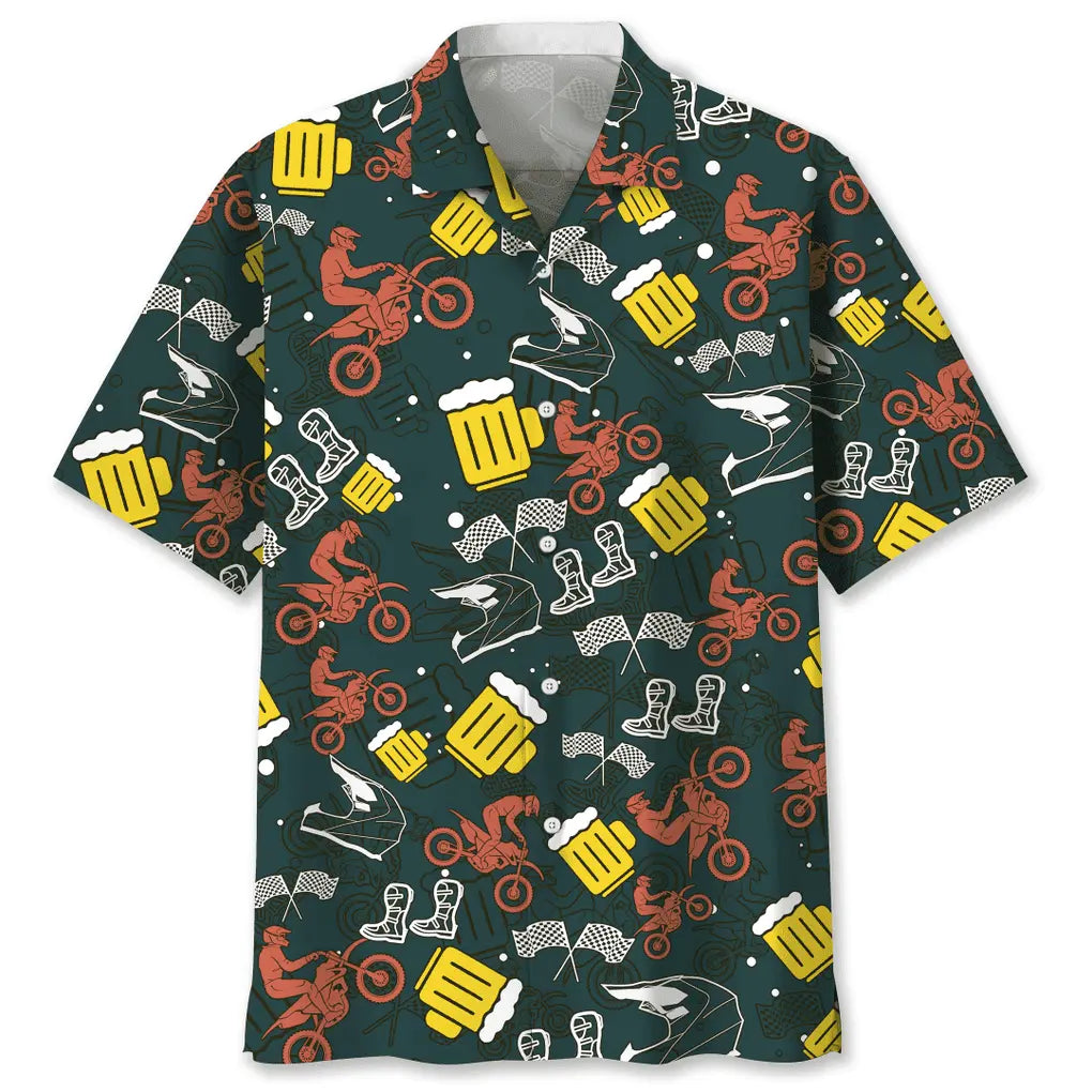 Hawaiian Shirt / Adults / S Motocross Beer Hawaiian Shirt