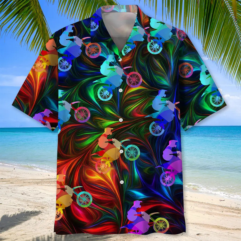motocross color hawaiian shirt