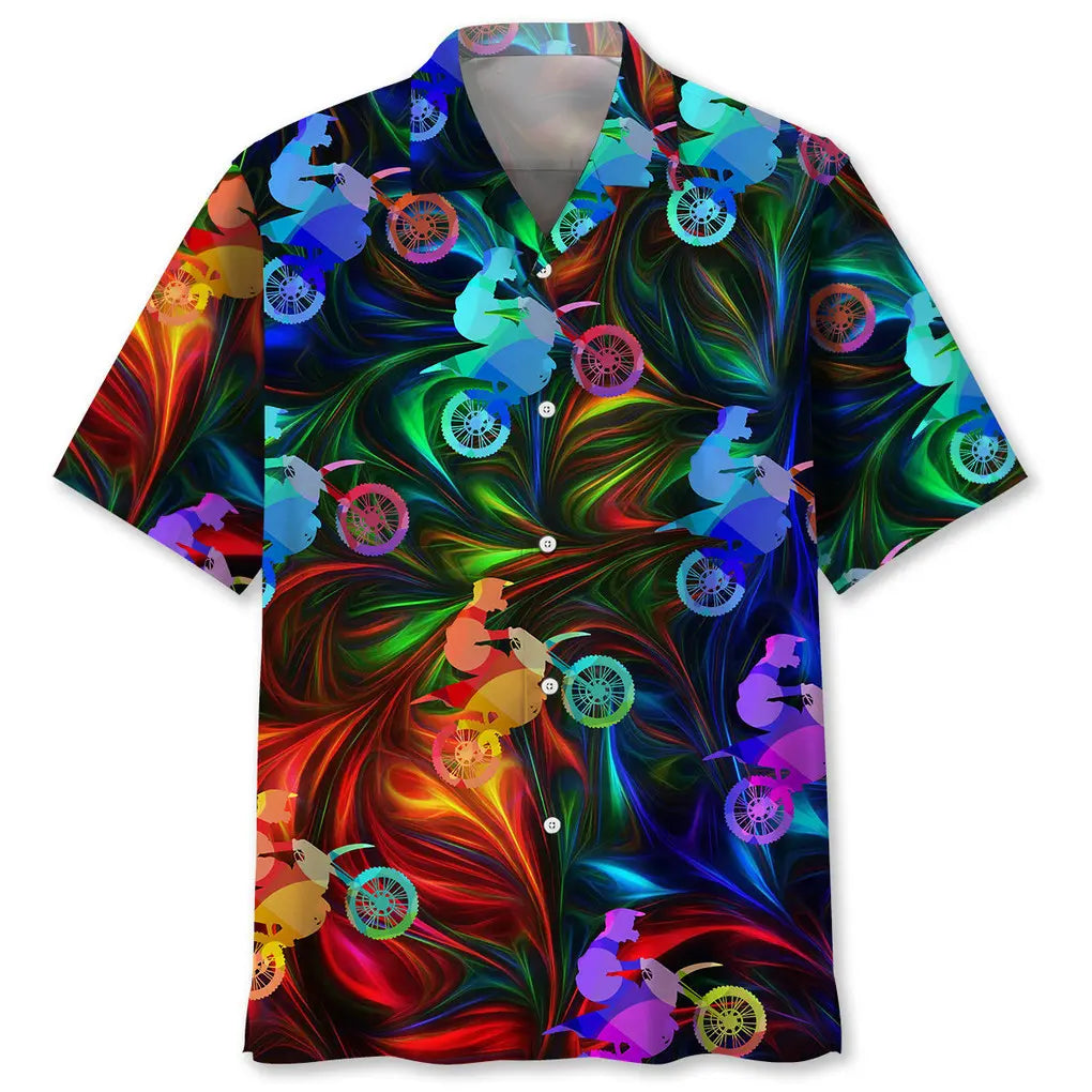 Hawaiian Shirt / Adults / S motocross color hawaiian shirt