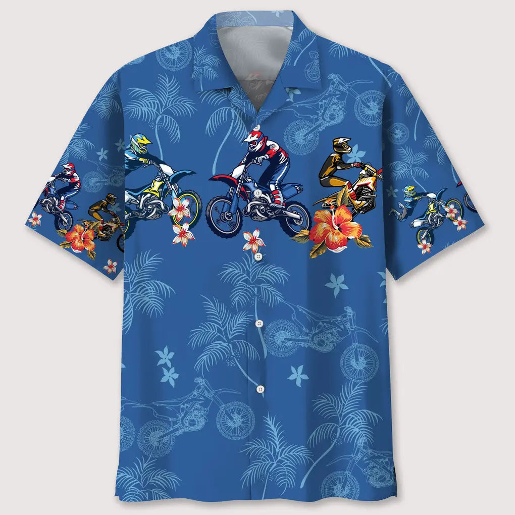 Hawaiian Shirt / Adults / S motocross flower tropical hawaiian shirt
