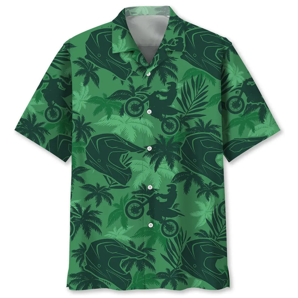 Hawaiian Shirt / Adults / S motocross green coconut hawaiian shirt
