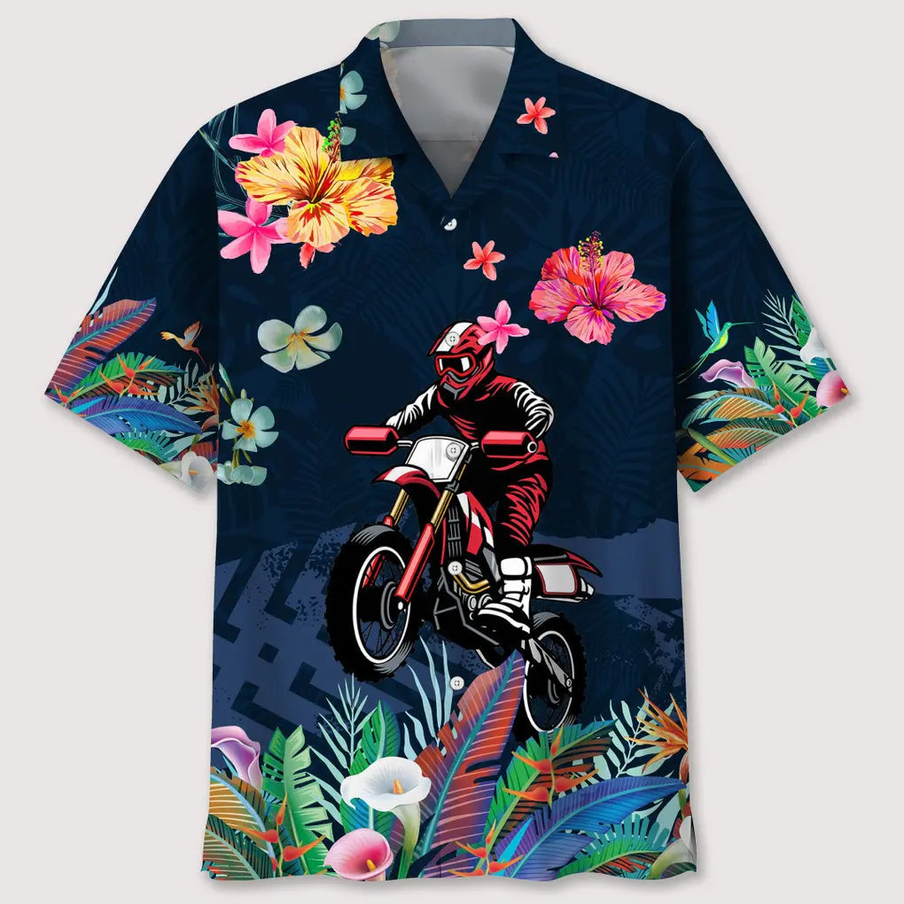 Hawaiian Shirt / Adults / S motocross love tropical hawaiian shirt