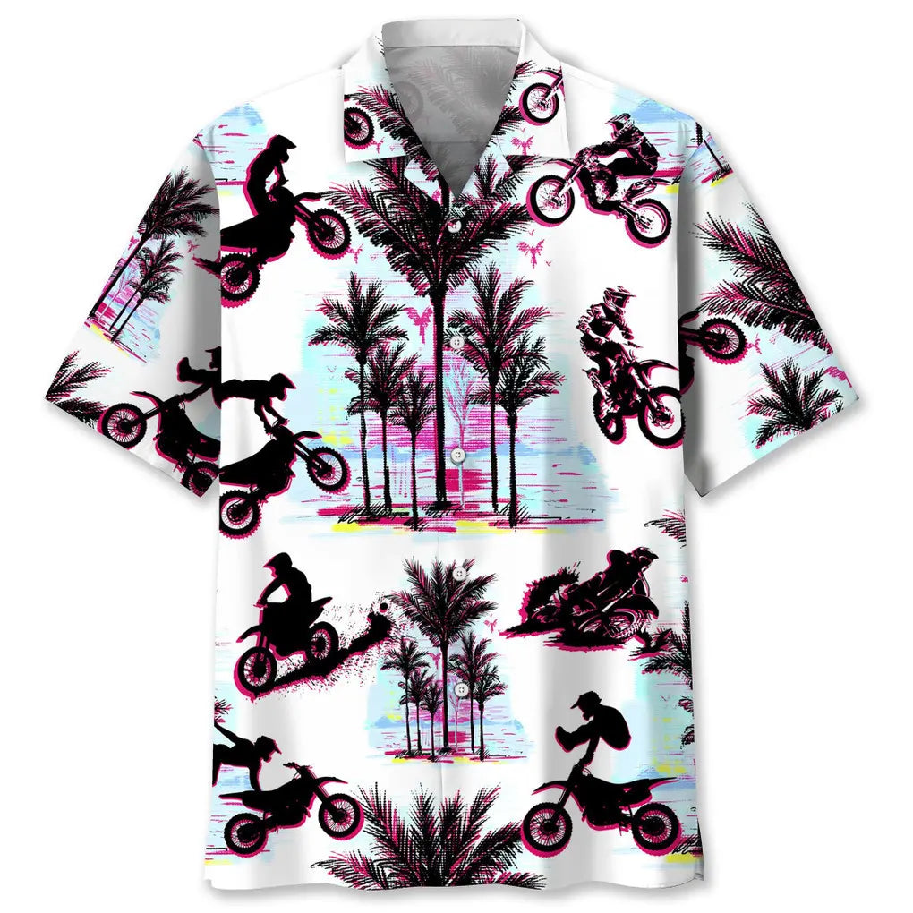 Hawaiian Shirt / Adults / S motocross palm trees hawaiian shirt