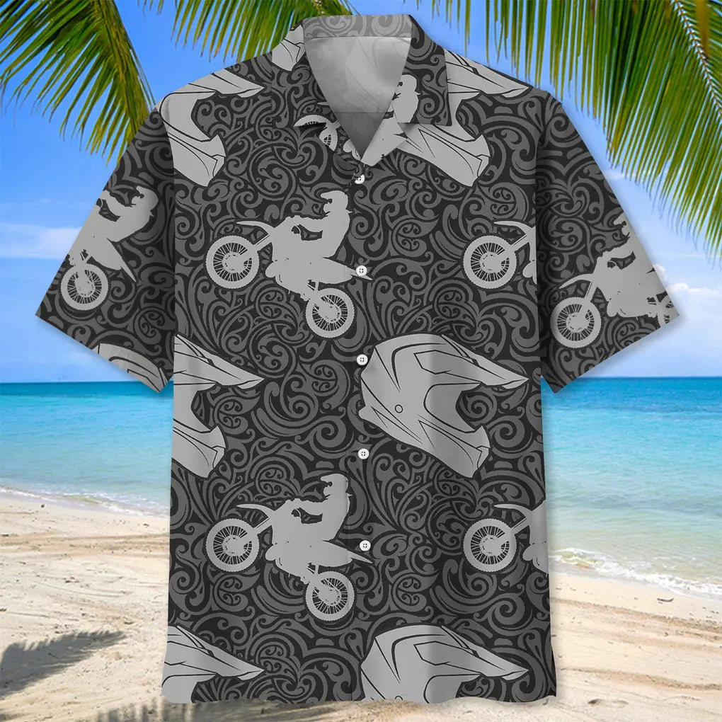 Motocross Pattern Hawaiian Shirt