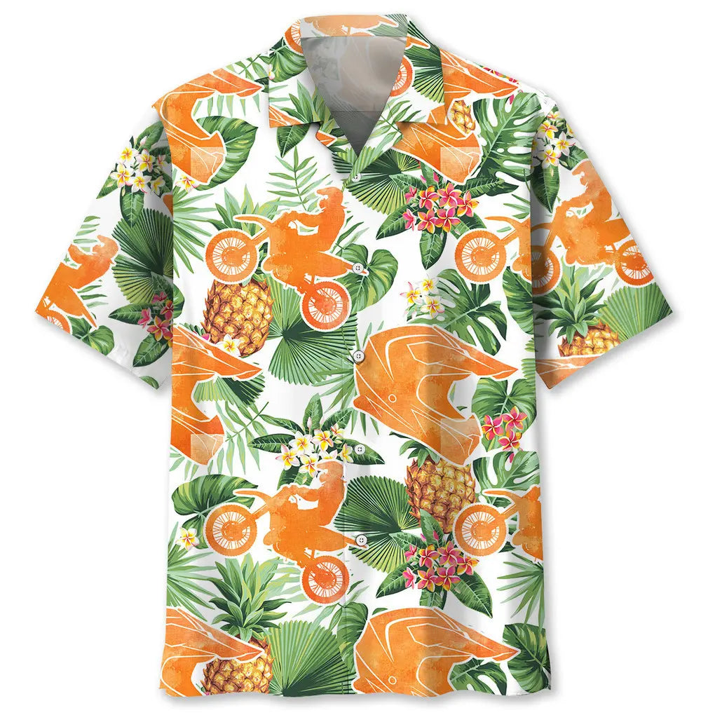 Hawaiian Shirt / Adults / S Motocross Pineapple Tropical Hawaiian Shirt
