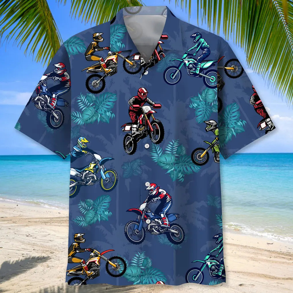 motocross tropical coconut hawaiian shirt