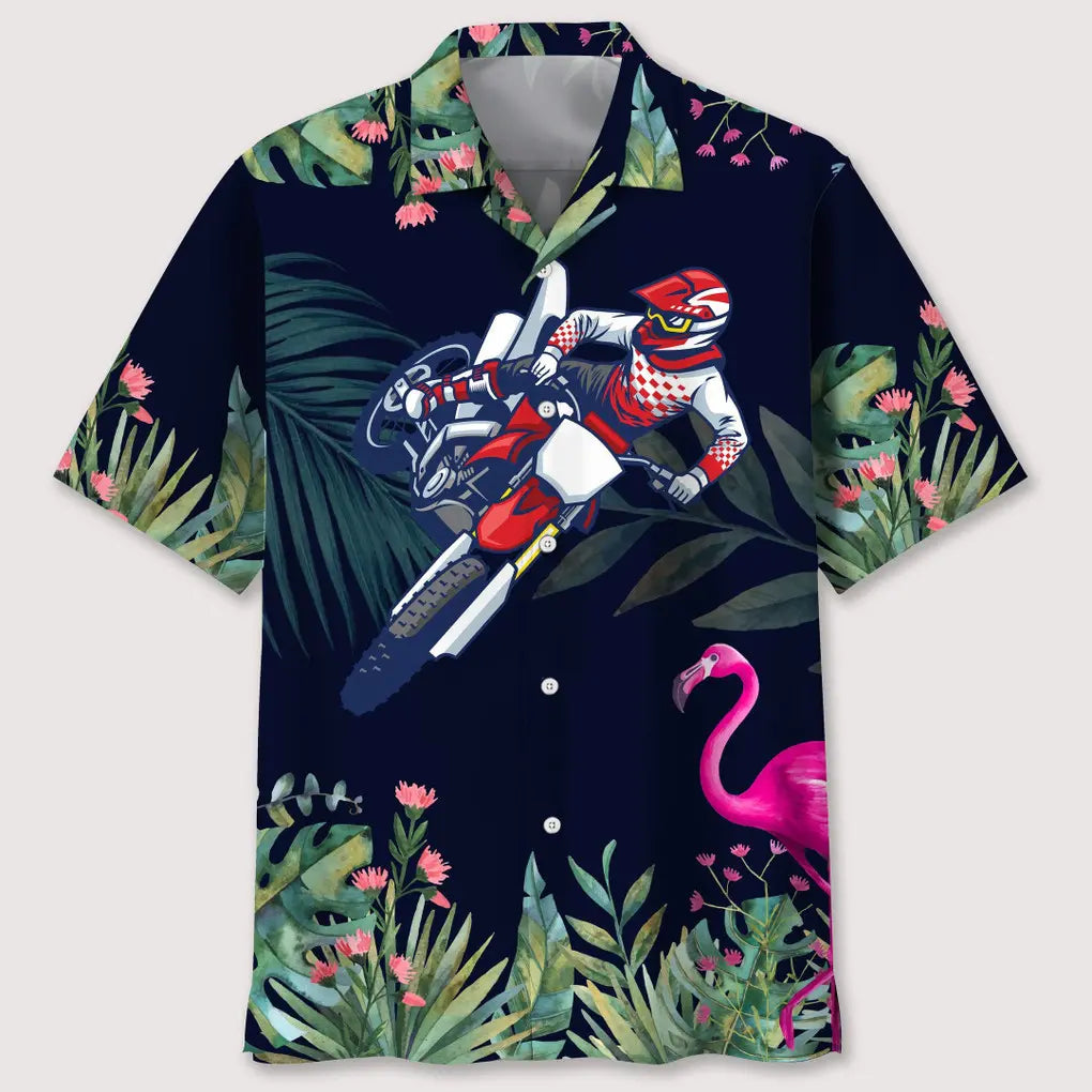 Hawaiian Shirt / Adults / S motocross tropical leaf hawaiian shirt
