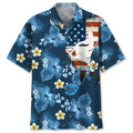 Hawaiian Shirt / Adults / S motocross usa blue tropical hawaiian shirt