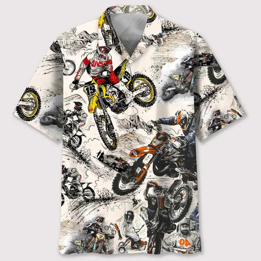 Hawaiian Shirt / Adults / S Motocross Vintage Hawaiian Shirt