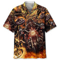 Hawaiian Shirt / Adults / S Motorcycle Skull Hawaiian Shirt