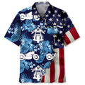 Hawaiian Shirt / Adults / S Motorcycle Tropical Us Flag Hawaiian Shirt