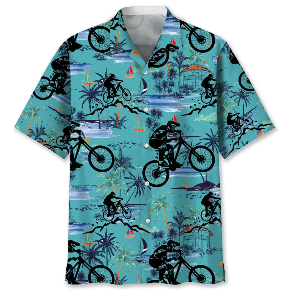 Hawaiian Shirt / Adults / S Mountain Bike Beach Hawaiian Shirt