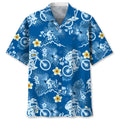 Hawaiian Shirt / Adults / S Mountain Bike Blue Nature Hawaiian Shirt