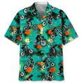 Hawaiian Shirt / Adults / S Mountain Bike Green Tropical Hawaiian Shirt