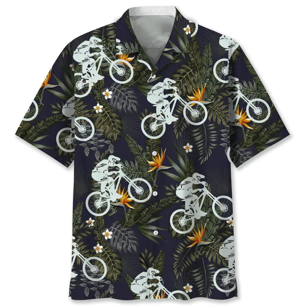 Hawaiian Shirt / Adults / S Mountain Bike Hawaiian Nature Hawaiian Shirt