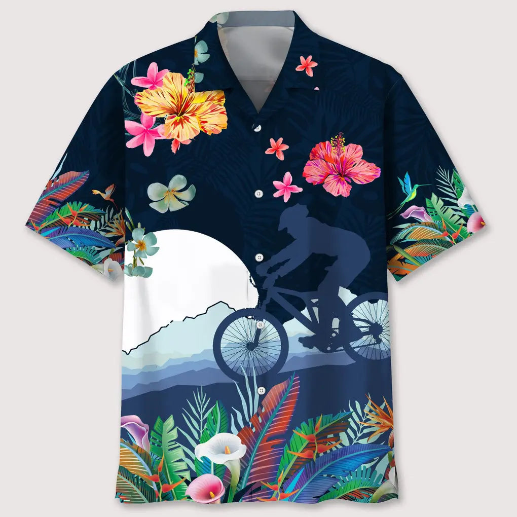 Hawaiian Shirt / Adults / S Mountain Bike Love Tropical Hawaiian Shirt