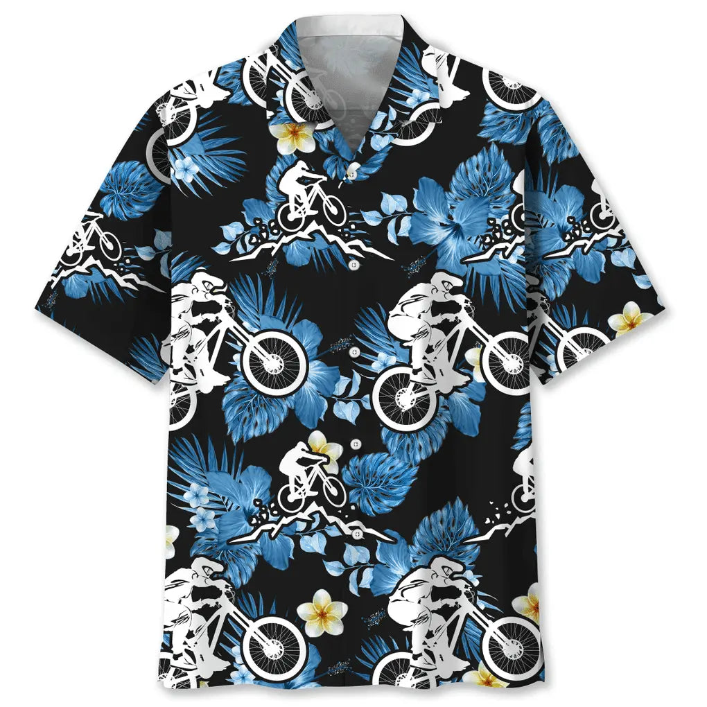 Hawaiian Shirt / Adults / S Mountain Bike Nature Hawaiian Shirt