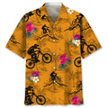 Hawaiian Shirt / Adults / S Mountain Bike Orange Tropical Hawaiian Shirt