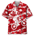 Hawaiian Shirt / Adults / S Mountain Bike Red Nature Hawaiian Shirt