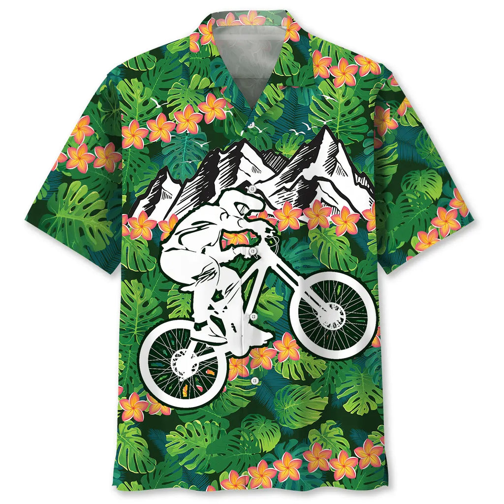Hawaiian Shirt / Adults / S Mountain Bike Tropical Hawaiian Shirt