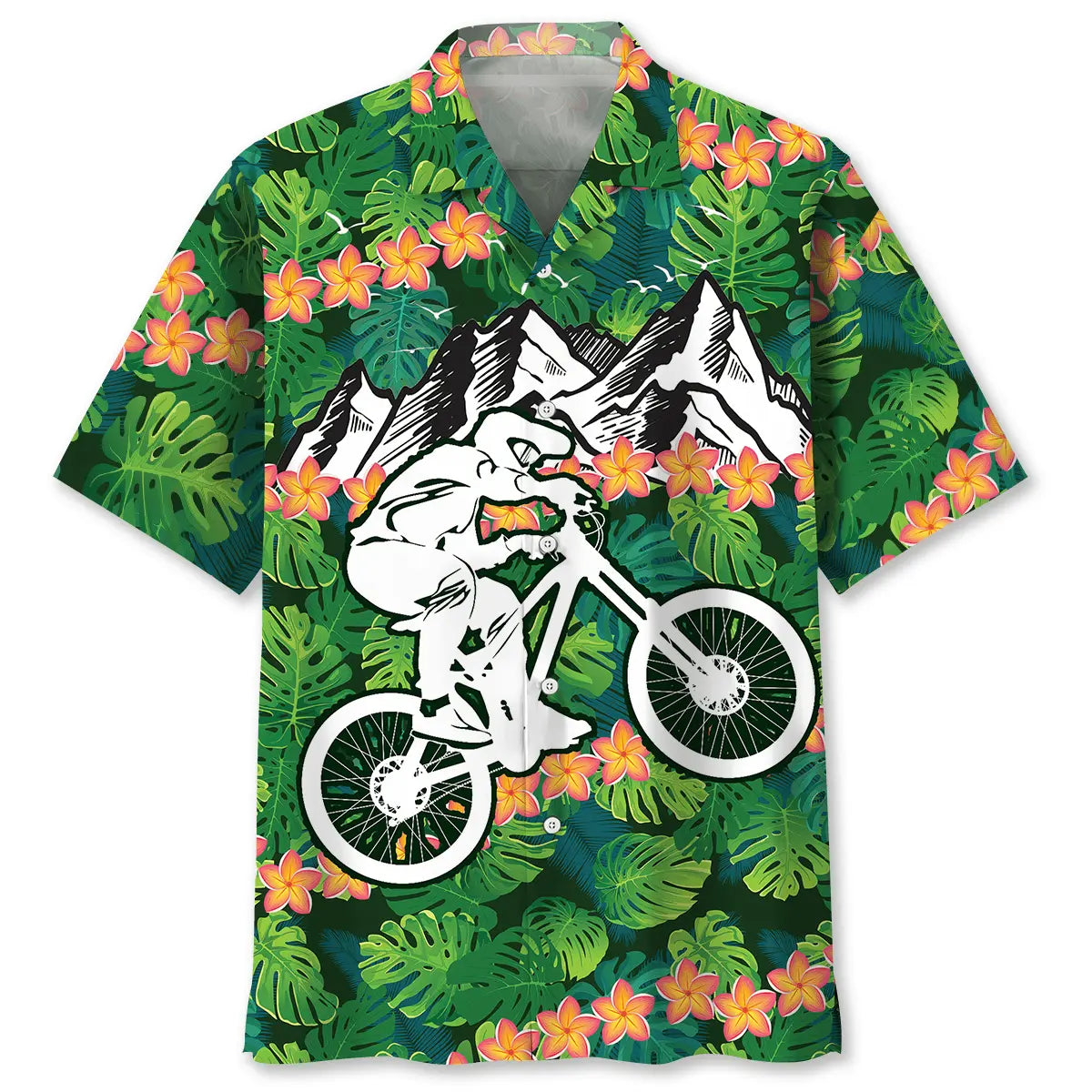 Hawaiian Shirt / Adults / S Mountain Bike Tropical Hawaiian Shirt