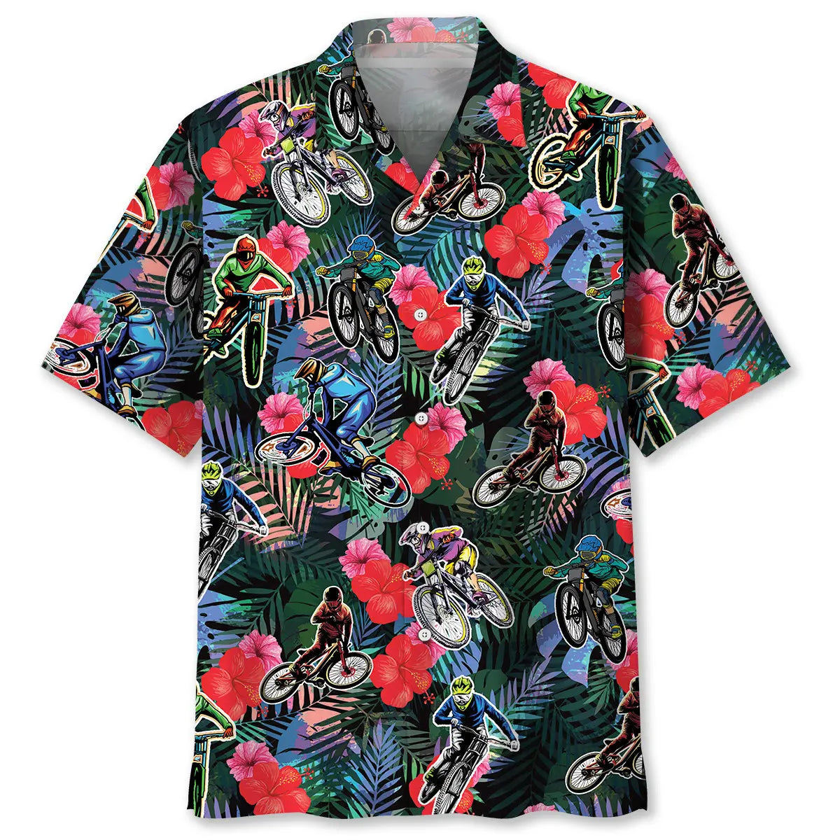 Hawaiian Shirt / Adults / S Mountain Bike Tropical Hawaiian Shirt