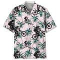 Hawaiian Shirt / Adults / S Mountain Bike Tropical Pink Hawaiian Shirt