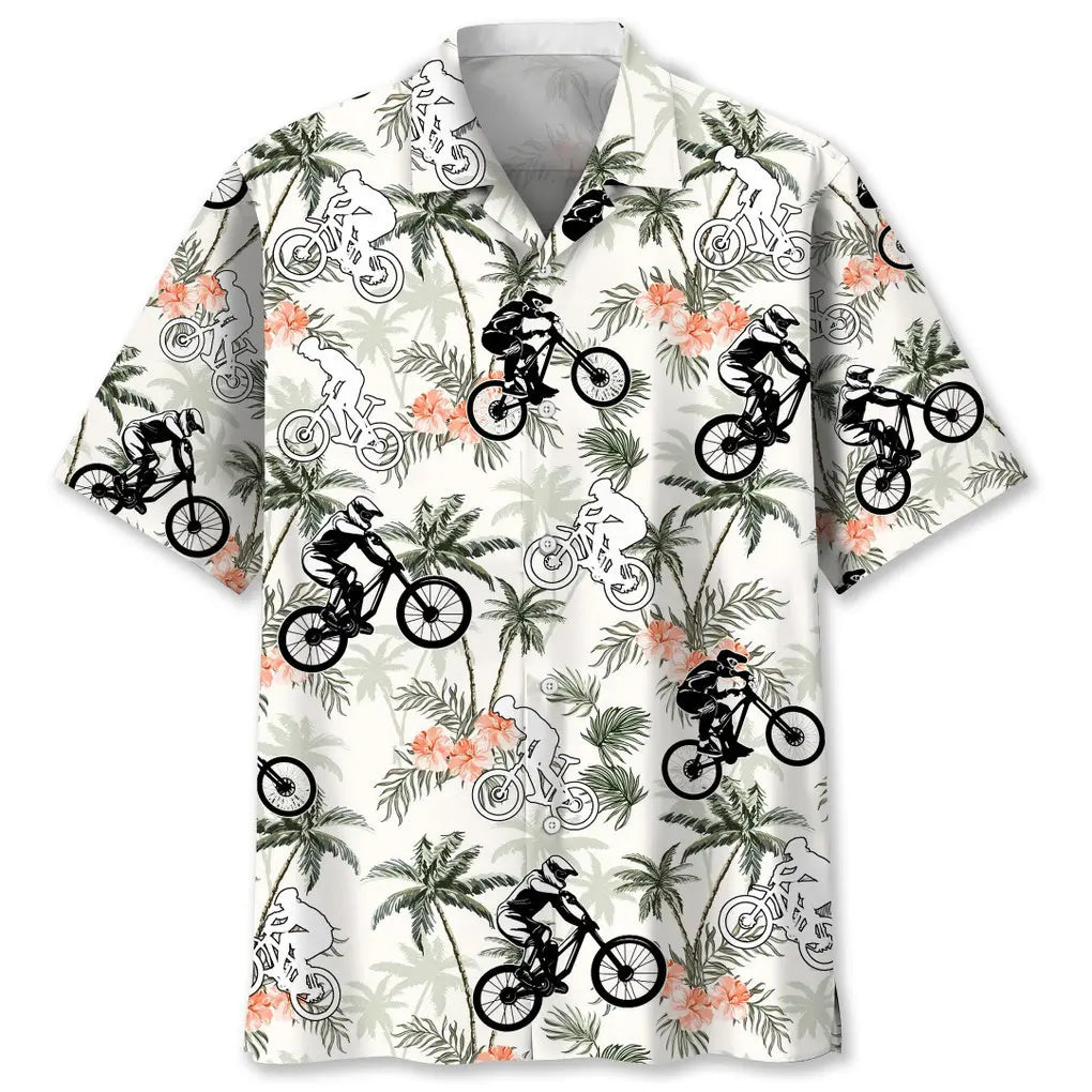 Hawaiian Shirt / Adults / S Mountain Bike Tropical Tree Hawaiian Shirt