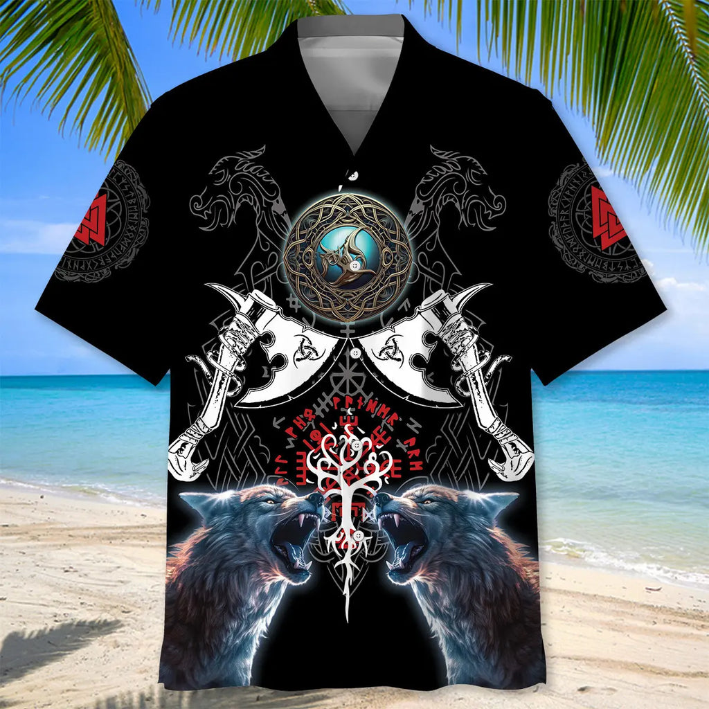 Mythology Viking Warrior Hawaiian Shirt