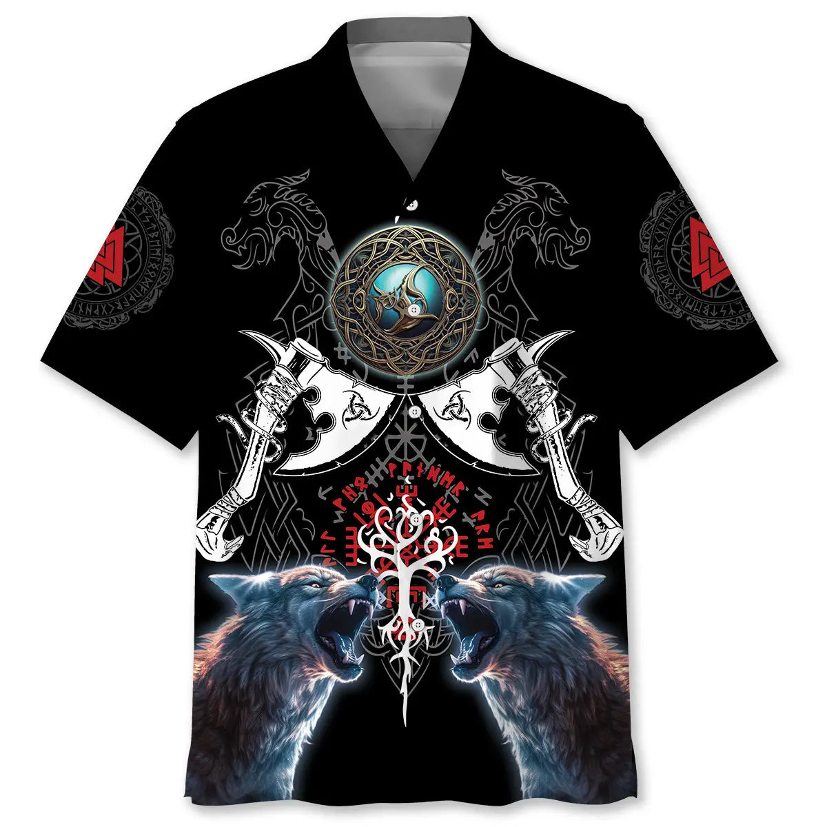 Hawaiian Shirt / Adults / S Mythology Viking Warrior Hawaiian Shirt