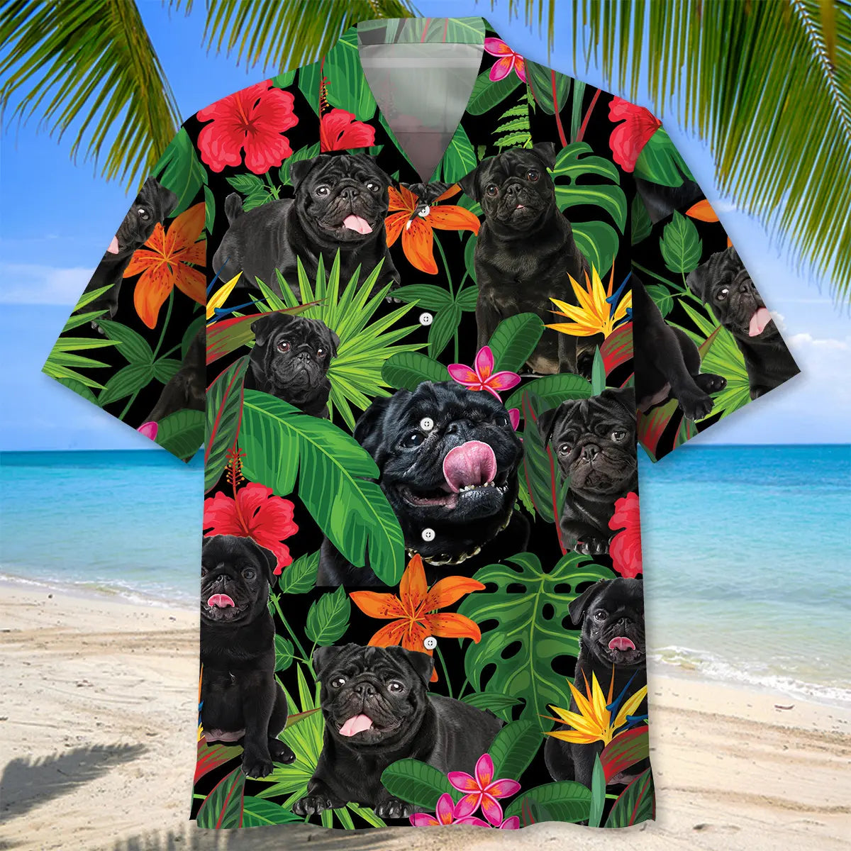 Naughty Pug Hawaiian Shirt