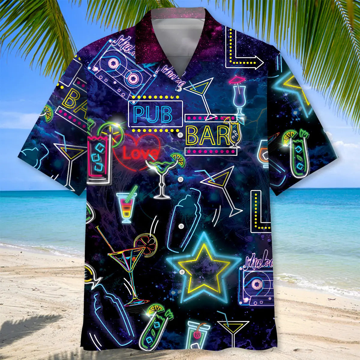 Hawaiian Shirt / Adults / S Neon Style Bartender Hawaiian Shirt
