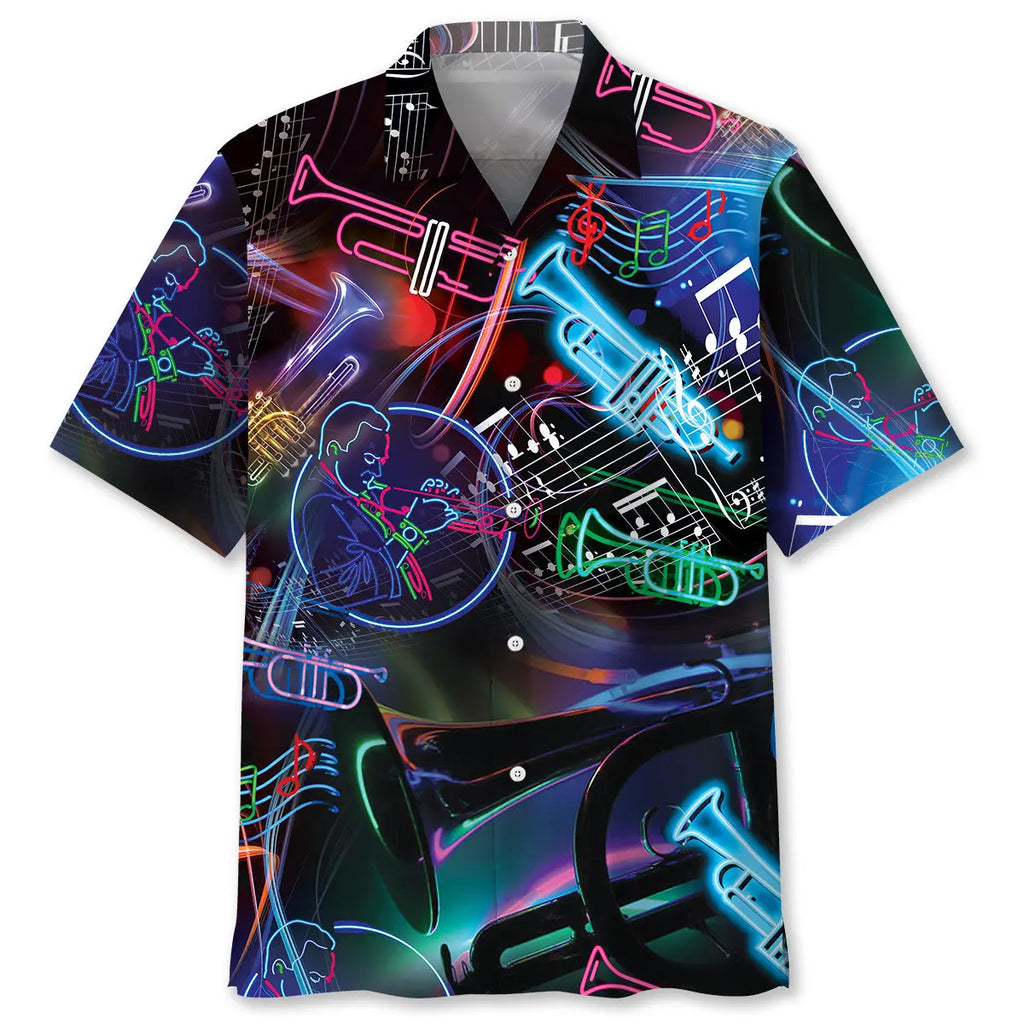 Hawaiian Shirt / Adults / S Neon Style Trumpet Hawaiian Shirt