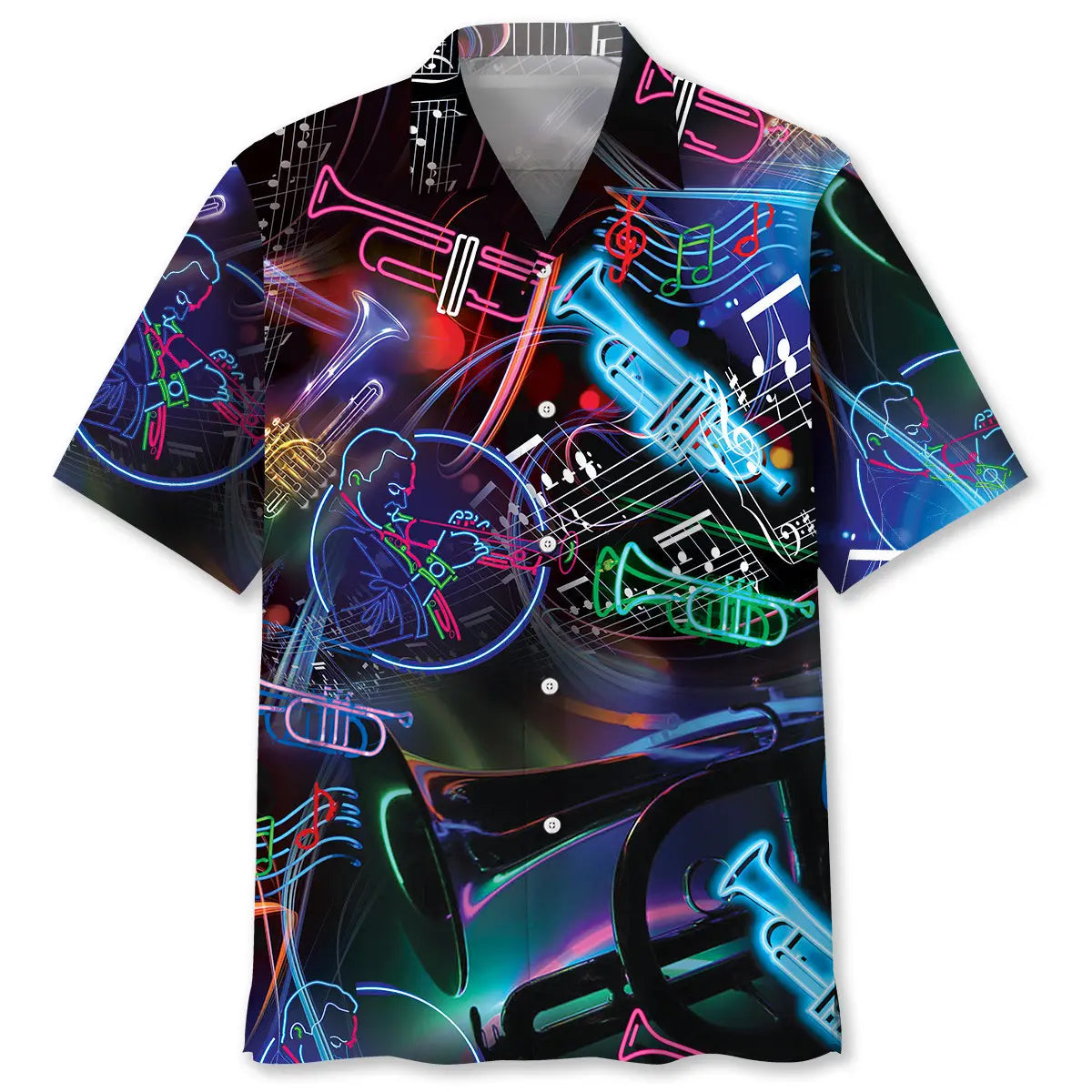 Hawaiian Shirt / Adults / S Neon Style Trumpet Hawaiian Shirt