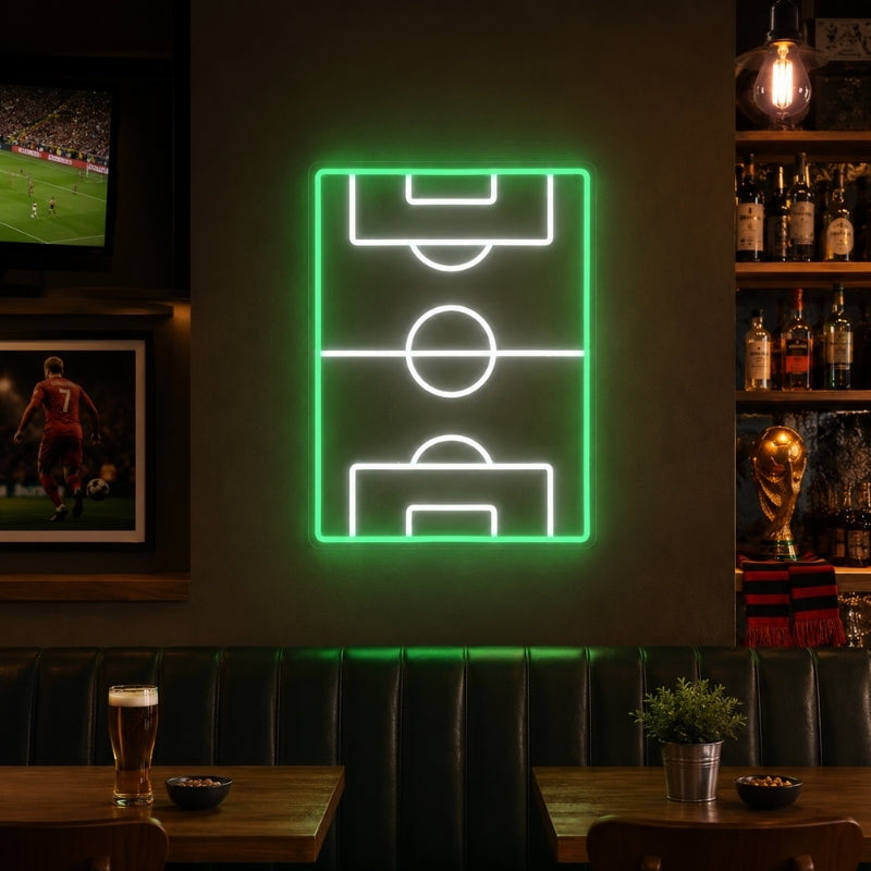 occer Bar Neon Sign - Soccer Field LED Wall Decor