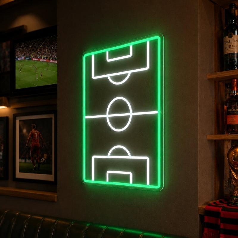occer Bar Neon Sign - Soccer Field LED Wall Decor