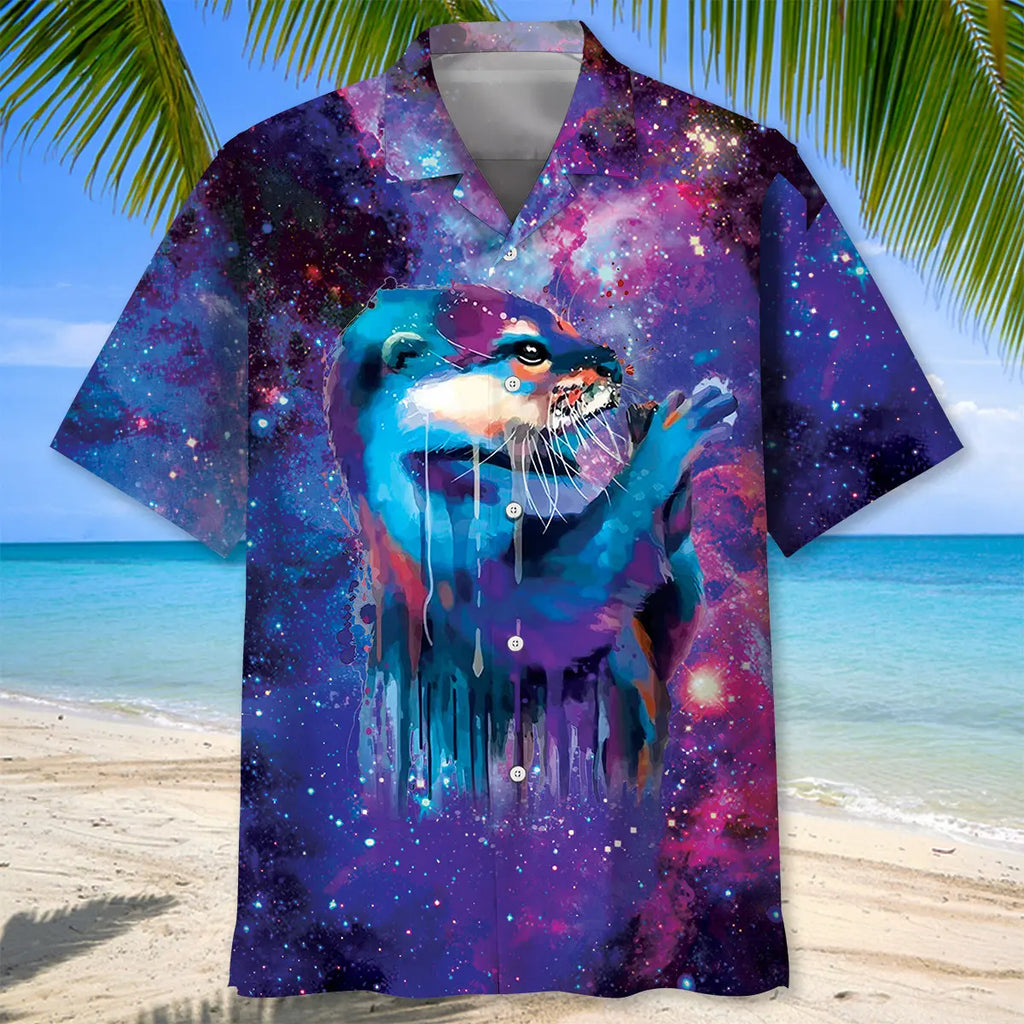 Otters Watercolor Hawaiian Shirt