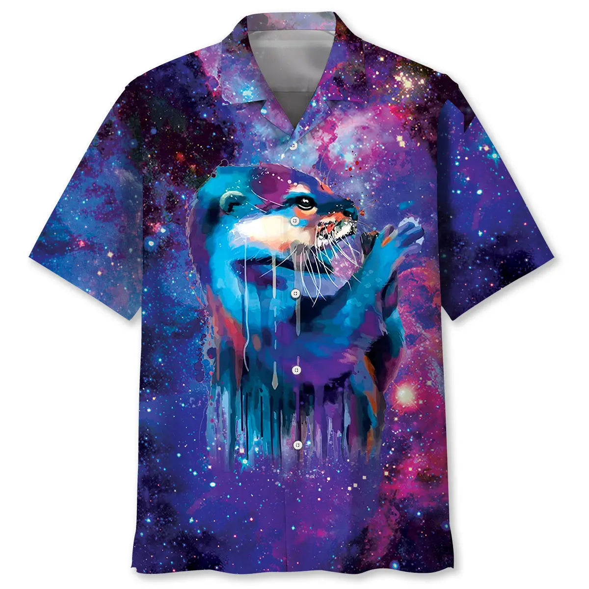 Hawaiian Shirt / Adults / S Otters Watercolor Hawaiian Shirt