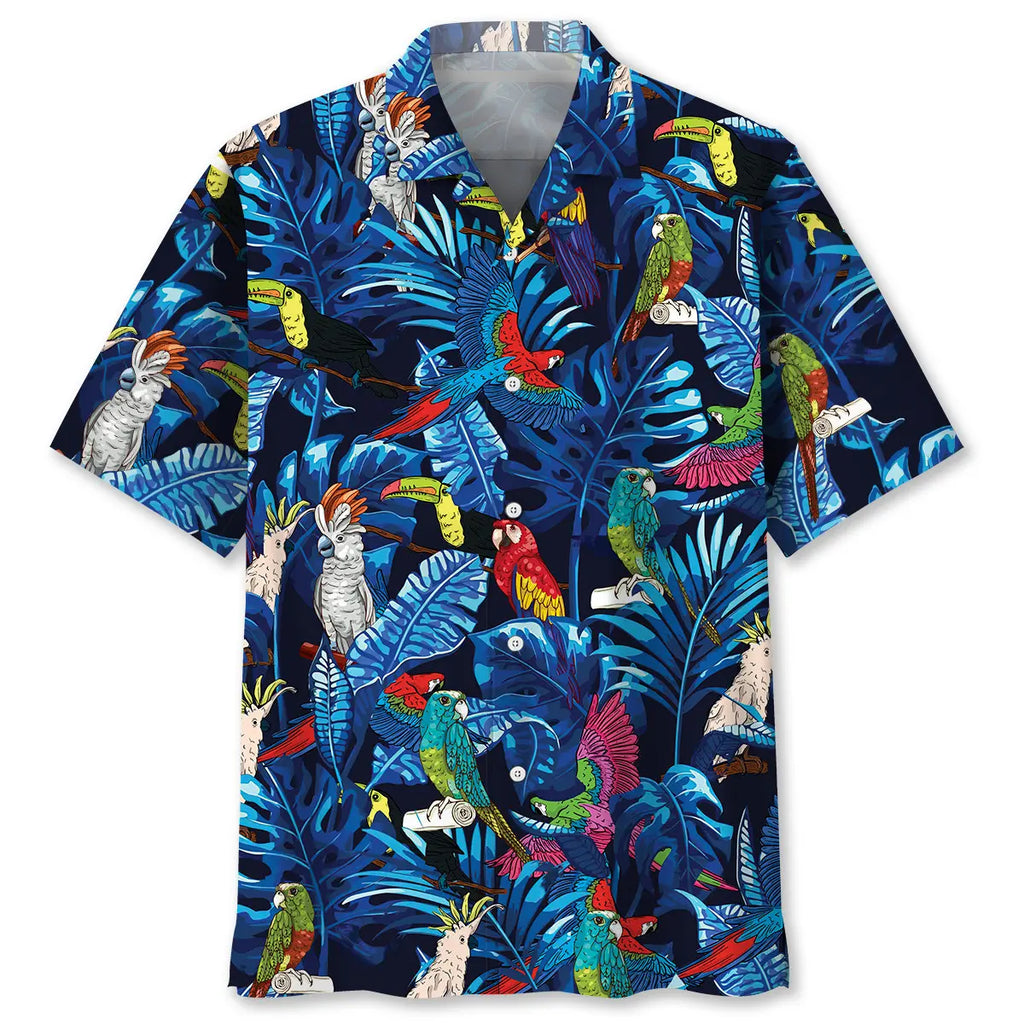 Hawaiian Shirt / Adults / S Parrot Blue Tropical Hawaiian Shirt