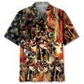 Hawaiian Shirt / Adults / S Patriotic Dirt Bike Racing Hawaiian Shirt