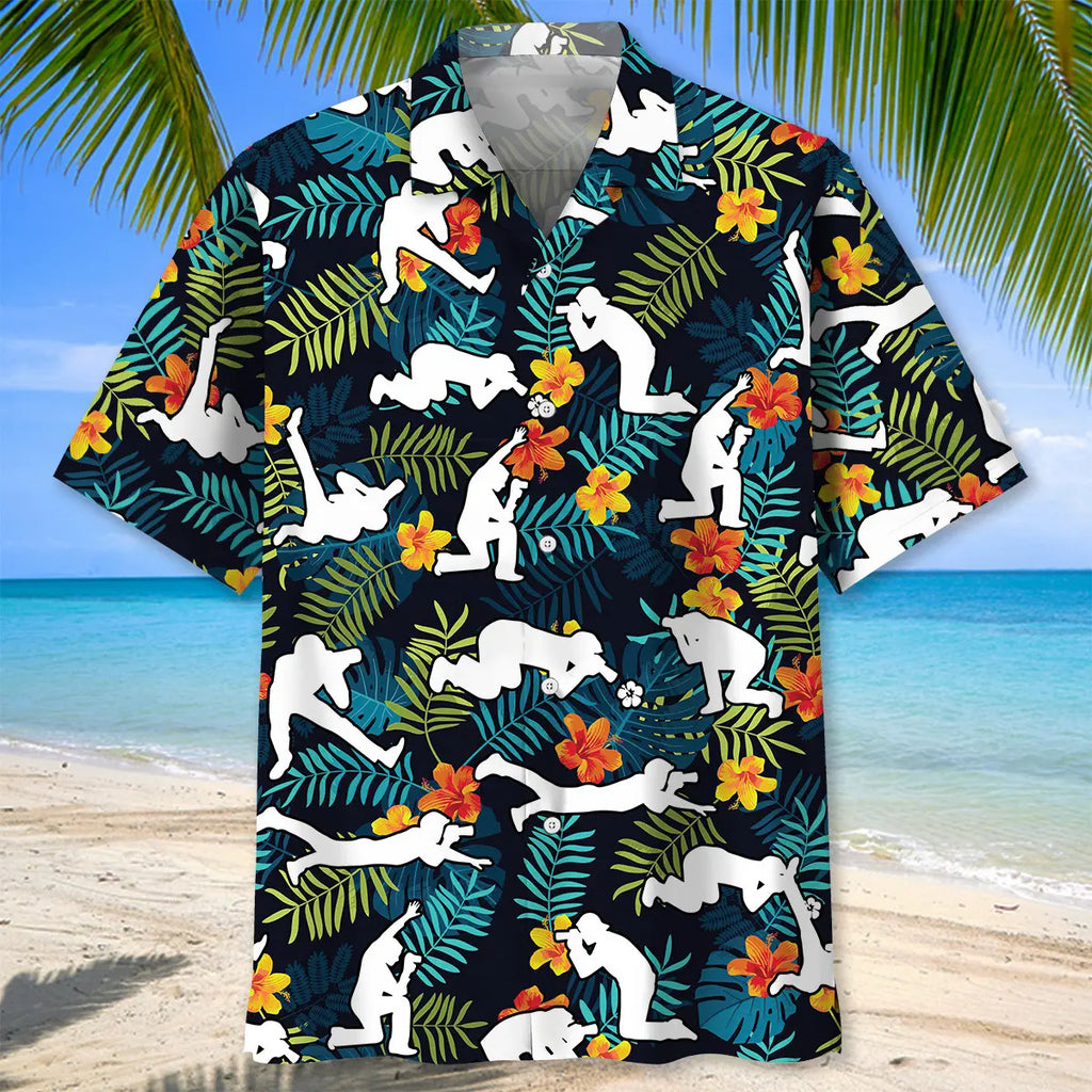 Photographer Postures Hawaiian Shirt
