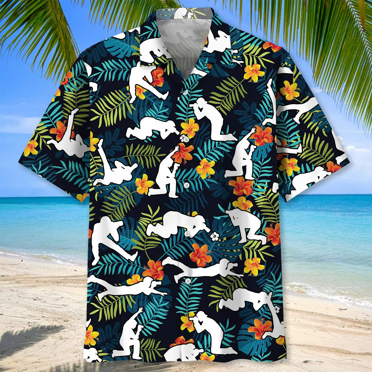 Photographer Postures Hawaiian Shirt