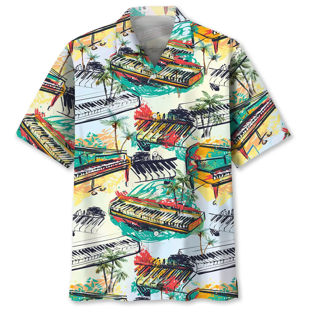 Hawaiian Shirt / Adults / S Piano Colorful Hawaiian Shirt