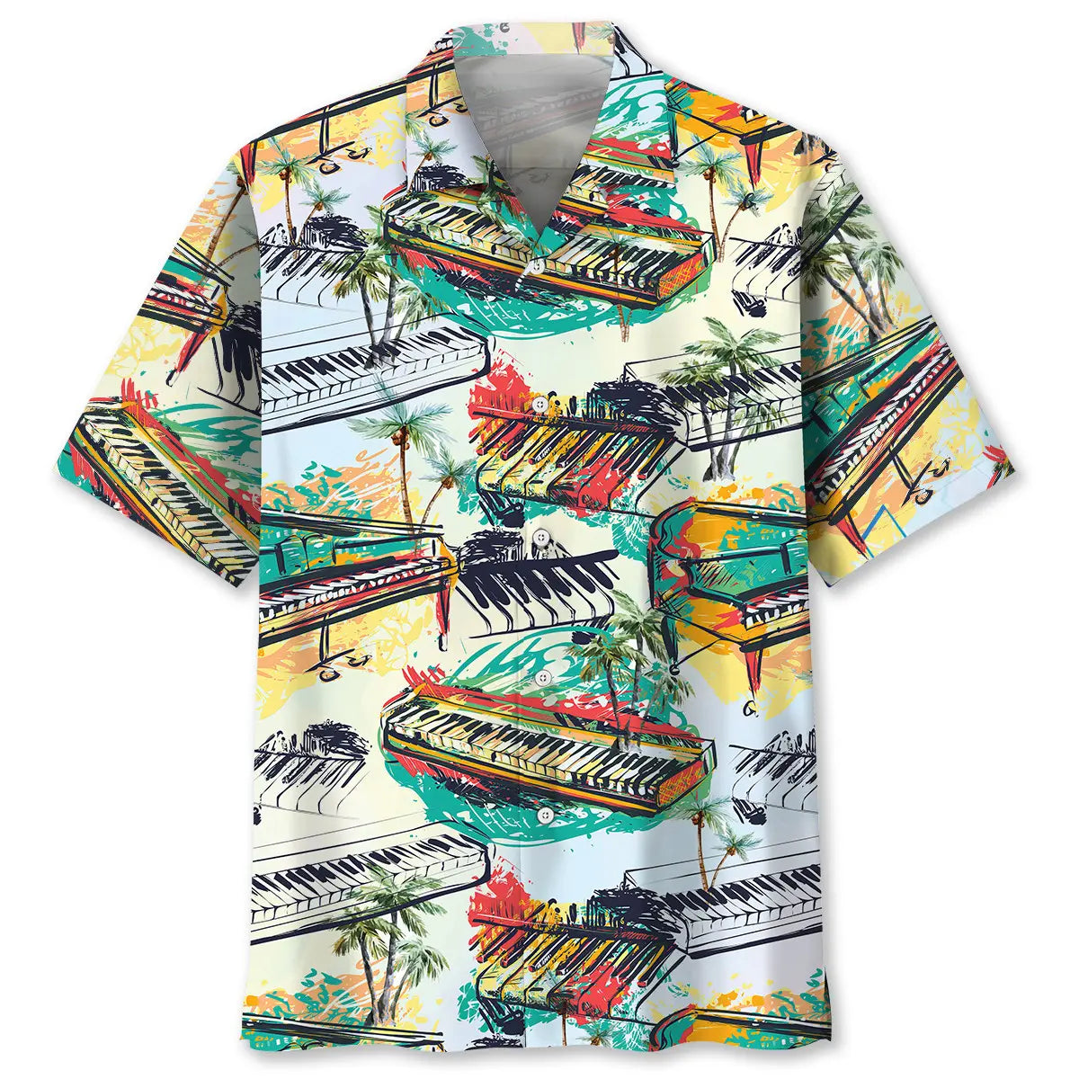 Hawaiian Shirt / Adults / S Piano Colorful Hawaiian Shirt