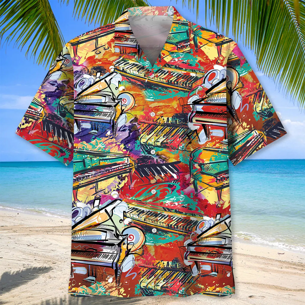 Piano Watercolor Hawaiian Shirt