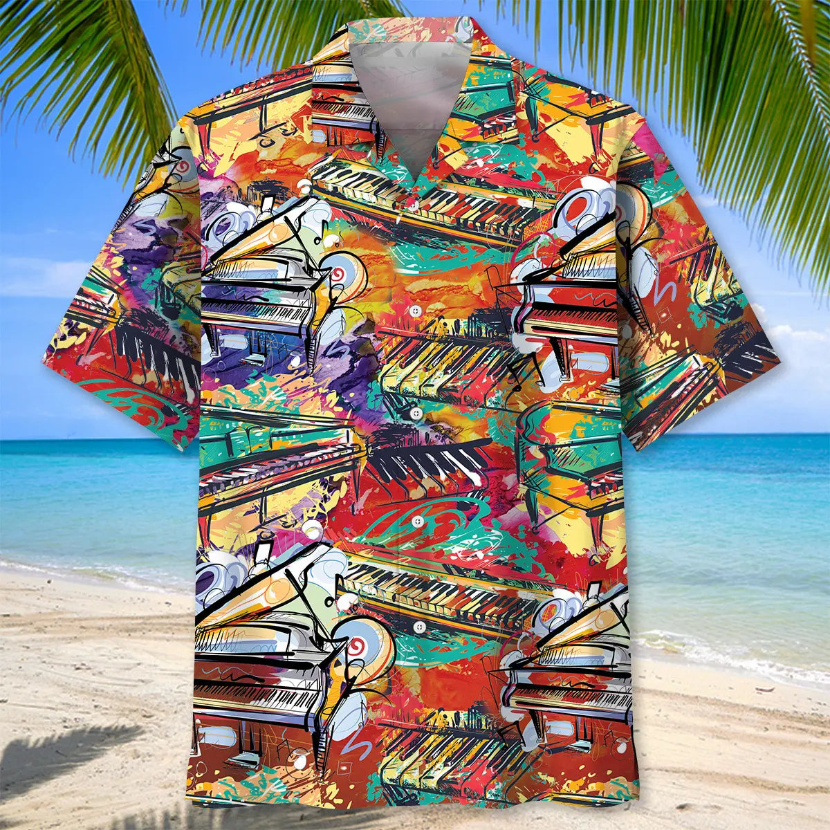 Piano Watercolor Hawaiian Shirt
