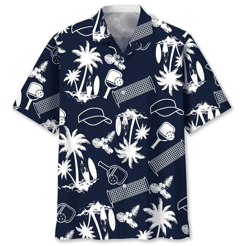 Hawaiian Shirt / Adults / S Pickleball Black Hawaiian Shirt