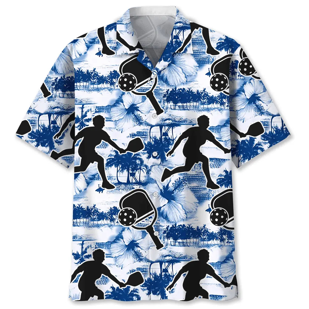 Hawaiian Shirt / Adults / S Pickleball Blue Nature Hawaiian Shirt