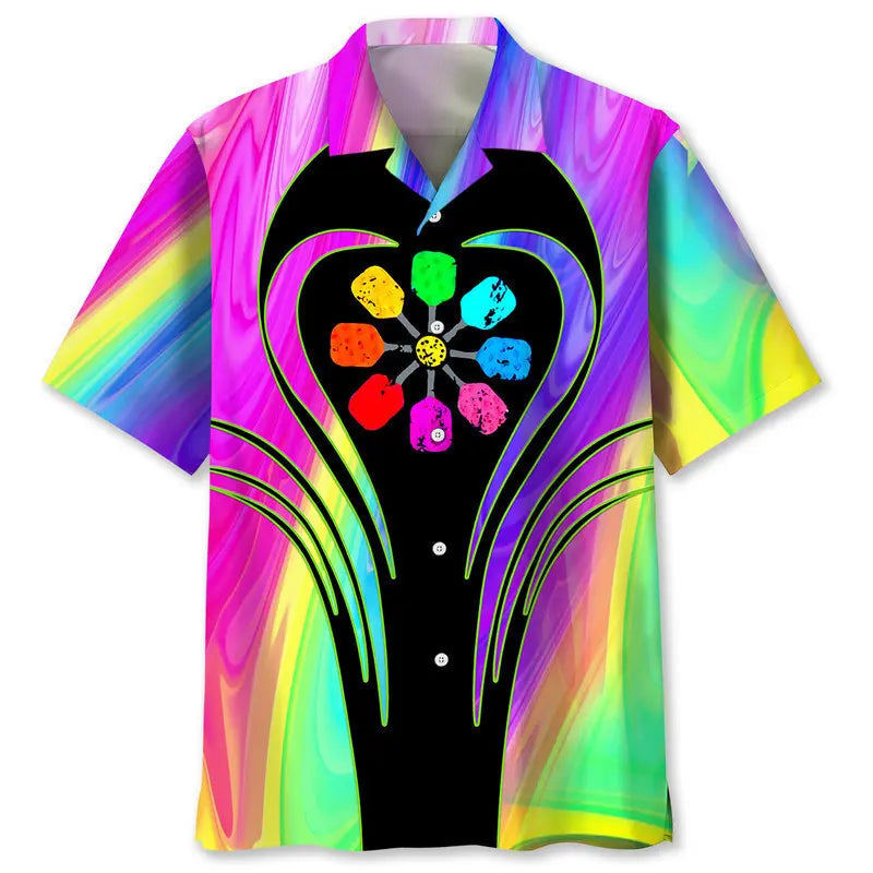 Hawaiian Shirt / Adults / S Pickleball Color Hawaiian Shirt