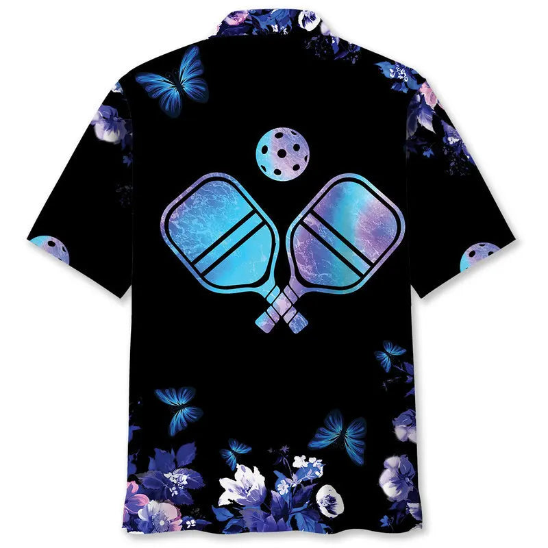 Hawaiian Shirt / Adults / S Pickleball Flower Nature Hawaiian Shirt